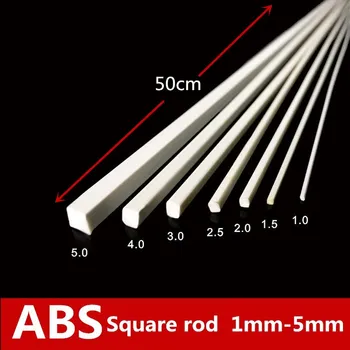 Wiking 100 броя квадратен прът от бяла пластмаса ABS с дебелина 1-5 мм, използвани при производството на модели на сгради