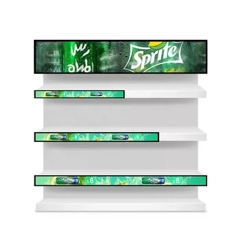 Индивидуална led пълноцветен лента на закрито, ултратънък билборд със защита от сблъсъци в супермаркет / магазина / на рафта