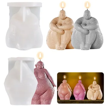 3D Абстрактна свещ за човешкото тяло Силиконова форма на САМ Дебел мастния слой на Женската фигура от гипс, глина, епоксидна смола, форми за домашен интериор, декорация