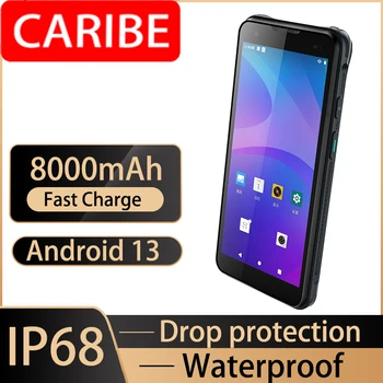 CARIBE 6-инчов преносим терминал PL-60L Android За събиране на данни NFC UHF RFID баркод Скенер PDA