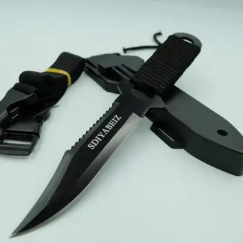 Ловен нож с фиксирано острие, стоманена дръжка 440C, прави ножове, походный тактически нож, джобен нож за оцеляване, инструменти с ножнами