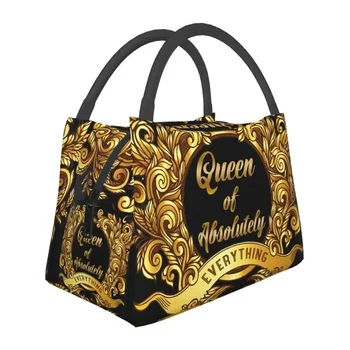 Кралицата на Абсолютното злато, Цветя барокова термоизолированная чанта за обяд, женствена чанта за обяд на открито, Туризъм кутия за храна, Кутия за храна