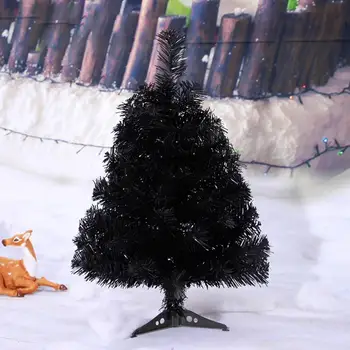 Настолна Черна Коледна елха с височина 60 см, Свалящ се имат противоплъзгаща основа, Подаръци, оформление на сцената, начало декор, мини Коледно дърво, подаръци за партита
