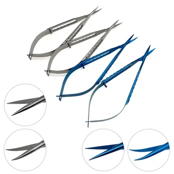 Офталмологични ножици за премахване на роговицата Castroviejo Micro ножици С плоска дръжка Микроскопични Очни хирургични инструменти