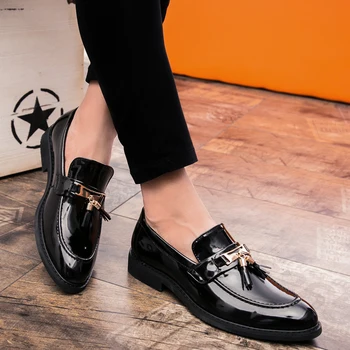 2018 нови Модни мъжки Модел обувки, Лоферы, Кожени бизнес Обувки-Oxfords за Мъже, Официални обувки за сватба дантела, k3