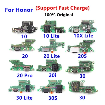 100% Оригинален USB Порт За Зареждане Конектор за Докинг станция, зарядно устройство ще захранване на Такса Гъвкав Кабел За Huawei Honor 30 20 10 Lite Pro 20i 20S 30S резервни Части