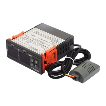 1БР STC-3028 Двойна цифрова led регулатор на влажност и температура, термометър, влагомер ac 110-220 vdc 12 В 24 В 10A