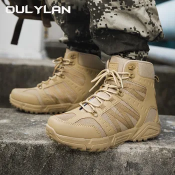 2024 Тактически Обувки Мъжки Военни Туристически Катерене Обувки за Пустинята Спортни Бойни Ботильоны Армейските Мъжки Спасителни и Защитни Обувки