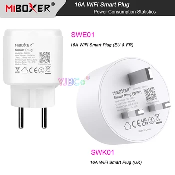 Smart plug Miboxer WiFi със статистиката на потреблението на енергия (Великобритания) /EU & FR) 16A Timing Child Lock Memory Sasha Remote app / гласов контрол