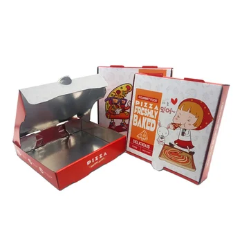 Индивидуална кутия за пица от бял крафт-пластмаса с потребителски логото, празна кутия от велпапе картонена кутия за пица