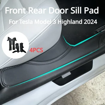 Тампон на Прага на Предната част на Задната Врата за Tesla Model 3 + Highland 2024 ПУ Вратата се посрещат с Педала на Пороговая Тампон за Нови Аксесоари Model3