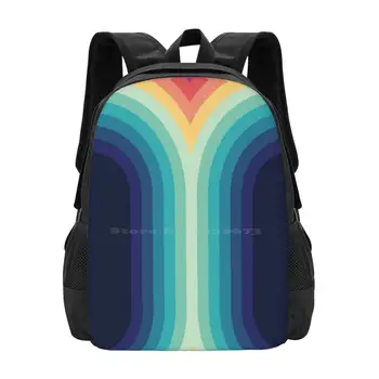Ретро Лъскав 001 Раница за тийнейджъри, студенти, Дизайнерски чанти с модел в стил Ретро Rainbow Vintage Circle Pride