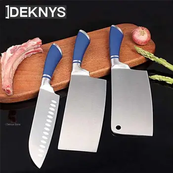 Японски Кухненски Нож на Главния готвач 3cr13 От Неръждаема Стомана За Рязане на Кости и Нарязване Мясницких Изделия Santoku Knife Секира Остри Кухненски Ножове