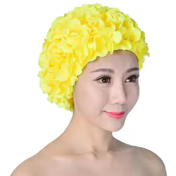 3D Цветен Женски еластичен листенце в Ретро стил, лятна мода, Дамски цвете Реколта плажна шапка за плуване