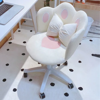 Компютърен стол Домашен Офис, Въртящо се на 360 ° Стол за грим с парапети с облегалка Nordic Desk Стол Fauteuil Дизайнерски мебели