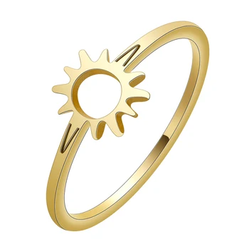 Слънчево пръстен с релефни Hope Пръстен от неръждаема стомана, лесни сладки за украса, аксесоари за партита за жени