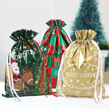 Коледен подаръчен пакет на съвсем малък Торбичка за бонбони 2023 Весела Коледна Украса за дома Навидад Голям Коледен пакет за опаковка на 