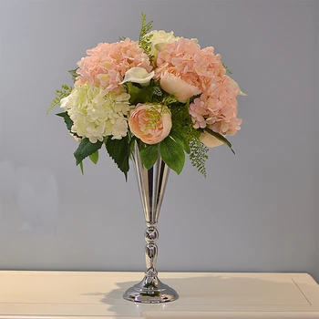 Метални вази, златна /Сребърна Настолна ваза, централно украса на сватби, събития, Пътна поставка за цветя, за декориране на дома IM878