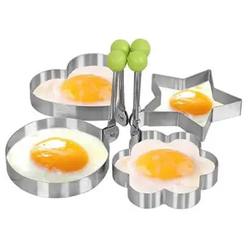 От неръждаема стомана, 5 стилове, Форма за приготвяне на яйчни палачинки, под формата на омлет, Форма за пържене на яйца, Инструменти за готвене, Кухненски Аксесоари, пръстени, за да джаджи