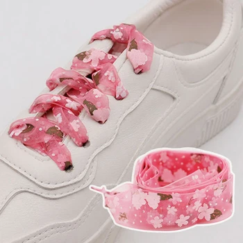 Нов ремък за обувки с 10-цветен принтом, връзките за обувки от снежна прежда ширина 2,7 см, тънки прозрачни спортни обувките за обувки, дамски обувки
