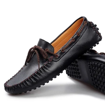Мъжки обувки, Летни Лоферы, Мъжки Обувки От Естествена Кожа, Модерен Класически Удобни Ежедневни Обувки На плоска подметка, Мъжки Обувки-лодки, Мъжки Бизнес Лоферы