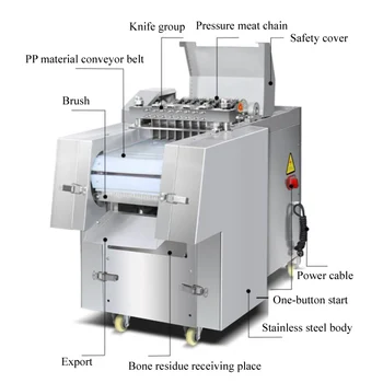 Автоматична Висококачествена машина за рязане на пиле наггетсов, месо, пиле, Високоефективен машина за нарязване на месо от риба на кубчета