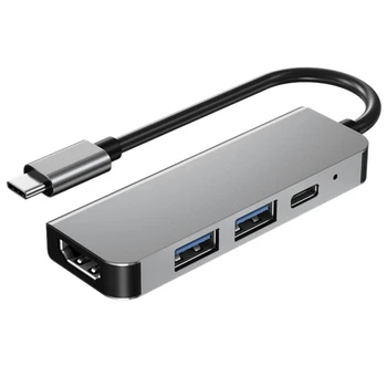 Адаптер-Хъб USB Type C 4 В 1 С Многопортовым Четец на media reader, Съвместими с 4K 30 Hz, USB3.0 Tf Pd Video Multi Ports Adapter