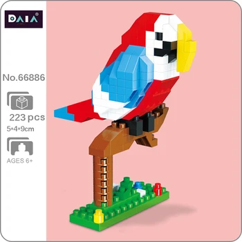 DAIA 66886 Светът е рай за животните Папагал Птици домашни любимци Дърво 3D модел DIY Мини Диамантени блокове Тухли Строителна играчка за деца без кутия