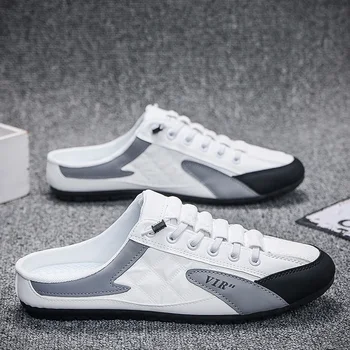 HKAZ-S 2023 Летни мъжки ежедневни спортни чехли, модерна и удобна градинска обувки с плоска подметка, тенденция, нова отстъпка