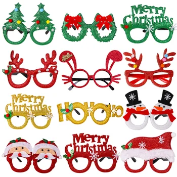 Очила за Коледно парти, Забавни Рамки, Коледа Костюм Дядо коледа-Снежен човек, Хартиени Очила за Възрастни, Детски Празници фото студио, Сувенири