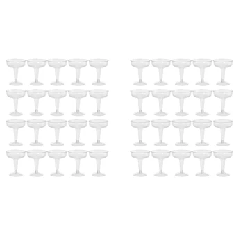 Нови пластмасови за еднократна употреба чаши за шампанско - 60шт Прозрачни пластмасови чаши за шампанско за партита Прозрачна Пластмасова чаша