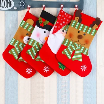 Коледна Украса На Подарък Пакет Висулка Подарък Пакет Чорапи Камина Висулка Големи Коледни Чорапи За Съхранение На Шоколадови Бонбони
