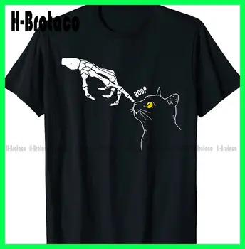Забавна тениска с виртуален скелет за любителите на черна котка S-5XL, забавни тениски по поръчка, тениски с дигитален печат за тийнейджъри, унисекс, индивидуален подарък