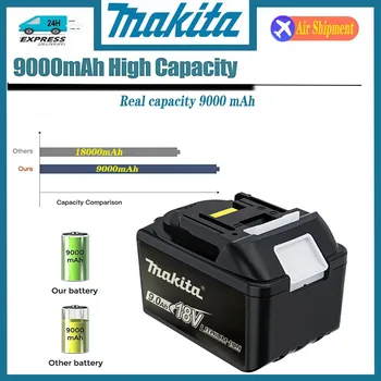 18V 9.0 Ah Makita Оригиналът е на Led литиево-йонна батерия Заместител на LXT BL1860B BL1860 BL1850 Акумулаторна Батерия Електроинструменти Makita 9AH