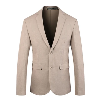 2024 Пролет и есен Висококачествена мъжка мода с красива тенденция Бизнес костюм за почивка Single West Ленено палто BIazer