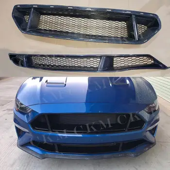 Окото на Решетка за предна броня на колата е от въглеродни влакна, Състезателна Решетка за Ford Mustang 2018 2019 2020 2021, Автомобилен Стайлинг