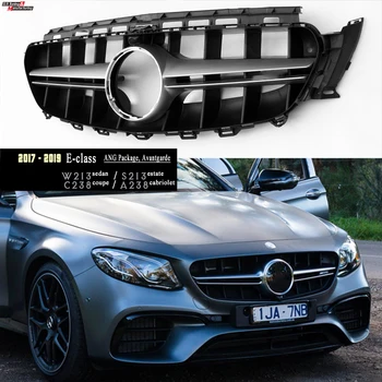 Решетка на Радиатора Предна Броня E63 Design За Mercedes 2016 - 2019 E Class W213 S213 C238 A238 ANG Package и Авангардни Модели