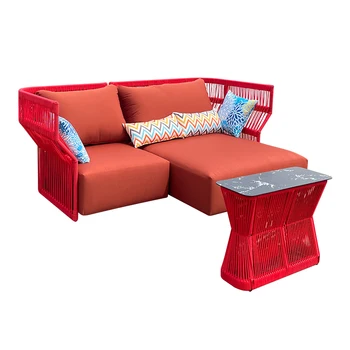 Ъглов диван от ратан YASN, определени за разговор на открито, алуминиев комплект за разговор на открито