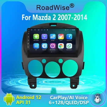 Roadwise 8 + 256 Android 12 Радиото в автомобила на Мултимедия Carplay За Mazda 2 Mazda2 2007-2014 4G Wifi GPS DVD 2 DIN DSP Авторадио Стерео