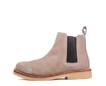 Зимните модни къси ботуши, висококачествени мъжки обувки Goodyear от велур ръчно изработени, улични обувки Martin без закопчалка