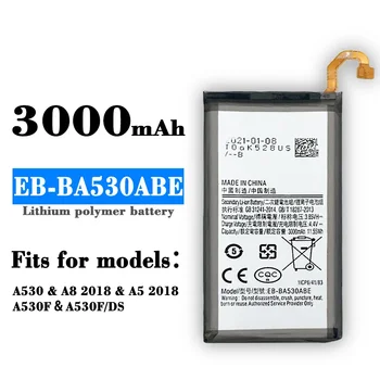 EB-BA530ABE 3000 mah Батерия За Samsung Galaxy A8 2018 A530 SM-A530 A530F A530F/DS на Батерията на Високо Качество на Батерията