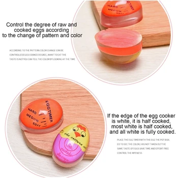 Таймер за варене на яйца Термометър за варене на яйца от смола с Кухненски приспособление за наблюдение на температурата