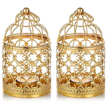2 бр. малки метални чаени тела, висящи фенери в птичи клетки, златни фенери със свещи, пури в ограничени бройки украси за сватби и партита