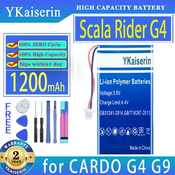 YKaiserin Батерия 1200 mah за CARDO Scala Rider G4 G9 G9x SCHUBERTH C3 BAT00002 Bateria