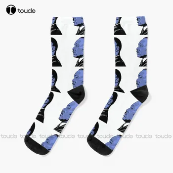 Чорапи Martin Luther King Jr Day (Blue Headshot) Забавни Чорапи За Жени, С Дигитален Принтом 360 °, Удобни Спортни Чорапи За Момичета, Коледен Подарък