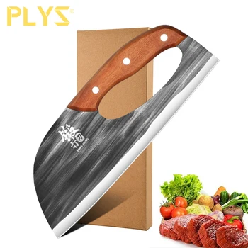 Кухненски нож за рязане от неръждаема стомана 50CR15MOV, изкован PLYS, кухненски тесаки и дъска за рязане за нарязване на зеленчуци