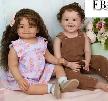 FBBD Customized Limited Suply 32-инчов Възстановената Детска Ямочка С Вкоренените Ръчно Коса, Вече Готовата Кукла, Коледен Подарък