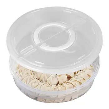 Многофункционална контейнер за продукти със свалящ се капак е Прозрачна кутия Здрава Кръгла кутия за месо, Пица Равиоли съхранение на хранителни продукти