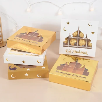 Ейд Мубарак Кутия Шоколад Рамадан Карим Сувенири Подарък Кутия За Опаковане На Бонбони Eslami Мюсюлманската Събитие, За Да Проверите За Партита Ейд Ал-Фитр Украса