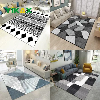 Скандинавски Модерен килим с геометричен модел, Врата на мат, спалня, Къща за всекидневна, кухня, Килим за спалнята, Разтегателен диван, масичка за кафе, мат